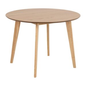 Reims Wooden Dining Table Round In Oak With Oak Legs