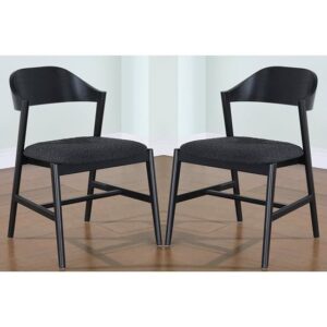 Cairo Black Wooden Dining Chairs In Pair