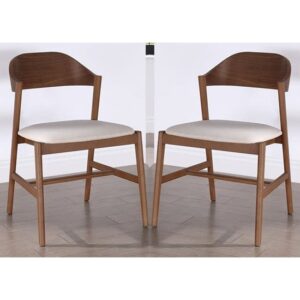 Cairo Walnut Wooden Dining Chairs In Pair