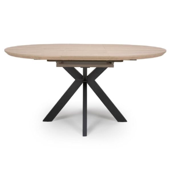 Malone Wooden Extending Round Dining Table In Oak