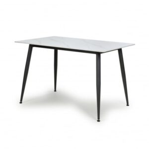 Modico Wooden Rectangular Dining Table In White And Black