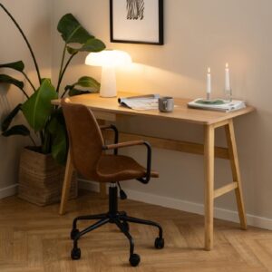 Belleville Wooden Laptop Desk With 1 Drawer In Matt Oak