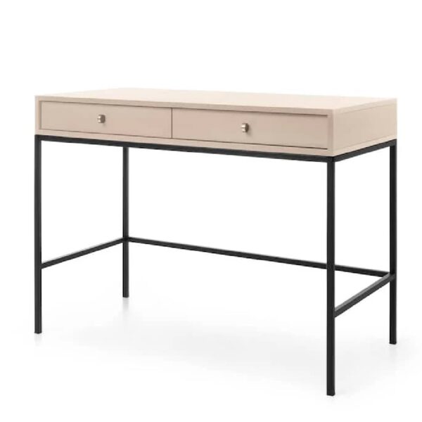Malibu Wooden Laptop Desk With 2 Drawers In Beige
