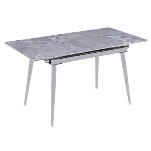 Sion Sintered Ceramic Stone Extending Dining Table In Grey Effect