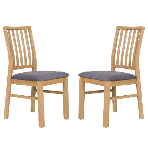 Casper Wooden Oak And Grey Dining Chairs In Pair