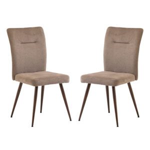 Mason Mocha Fabric Dining Chairs With Wenge Legs In Pair