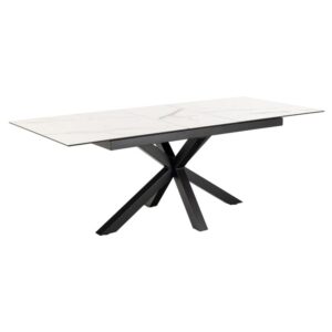 Hyeres Small Ceramic Extending Dining Table In White Akranes