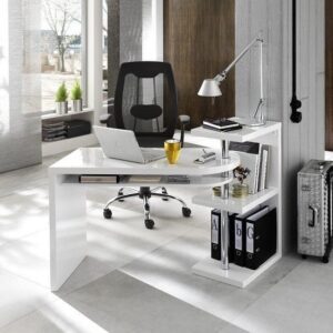 Sydney High Gloss Rotating Home And Office Laptop Desk In White