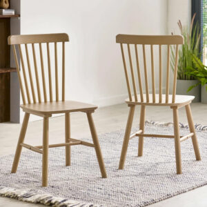 Soldotna Oak Wooden Dining Chairs - Pair