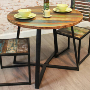 Utica Wooden Round Dining Table In Satin Lacquer