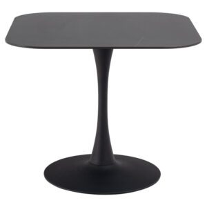 Macon Ceramic Square Dining Table In Matt black Grantham