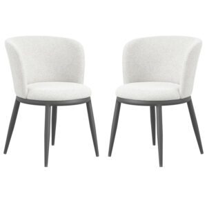 Nixa Ivory Velvet Dining Chairs In Pair