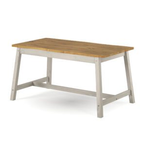 Consett Wooden Rectangular Dining Table In Grey Oak