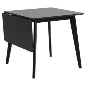 Reims Wooden Extending Dining Table In Matt Black