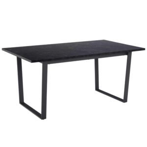 Altoona Wooden Rectangular Dining Table In Black Marble Effect