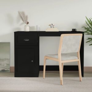 Vance Wooden Computer Desk With 1 Door 1 Drawer In Black